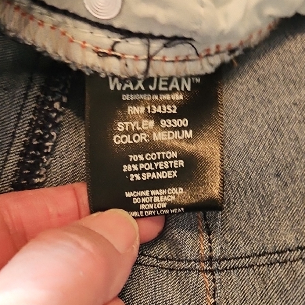 Wax Jean-Butt,I Love You-  Distressed Blue Jeans - Picture 6 of 10